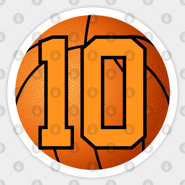 Basketball Number 10 Basketball Number 10 Sticker TeePublic